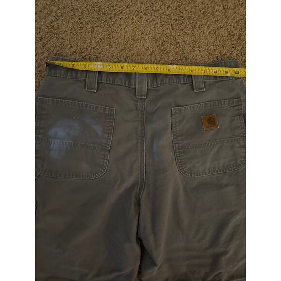 Carhartt B147-FAT Leather Patch 36” Tagged Stone Gray Carpenter Work Shorts - Picture 5 of 7